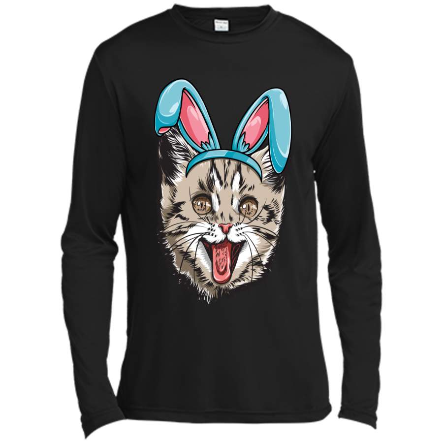 Easter Bunny Cat T shirt Kitty Kitten Girls Boys Kids Women Long Sleeve Moisture Absorbing Shirt