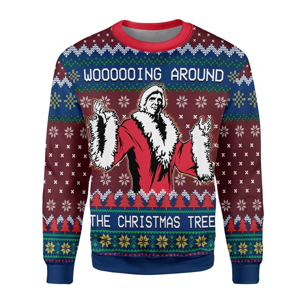 Ugly Faux Knit Ric Flair Christmas Ugly Sweater | Unisex | Full Size | Adult | Colorful | US3652