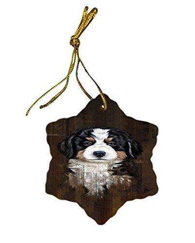 Rustic Bernese Mountain Puppy Star Porcelain Ornament Spor48193