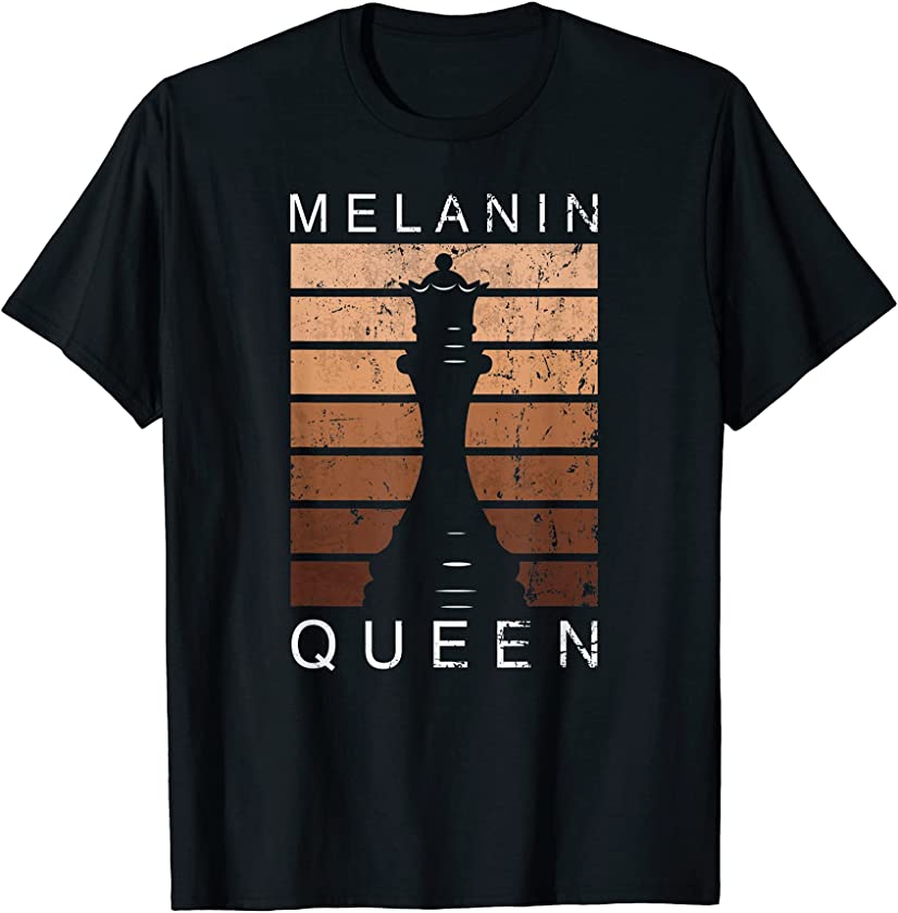 Melanin Shades Black Queen Chess History Month Vintage Gift T-Shirt