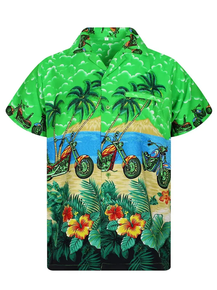 Coconut Tree And Motobike Hawaii Shirt Unisex Adult Ha63286