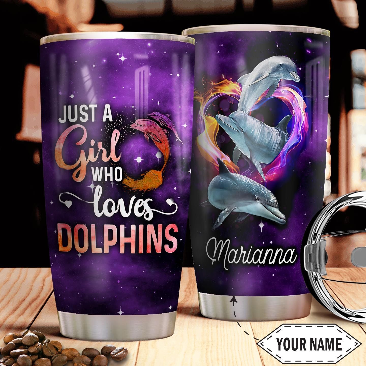 Dolphin Personalized Tha1811013 Stainless Steel Tumbler