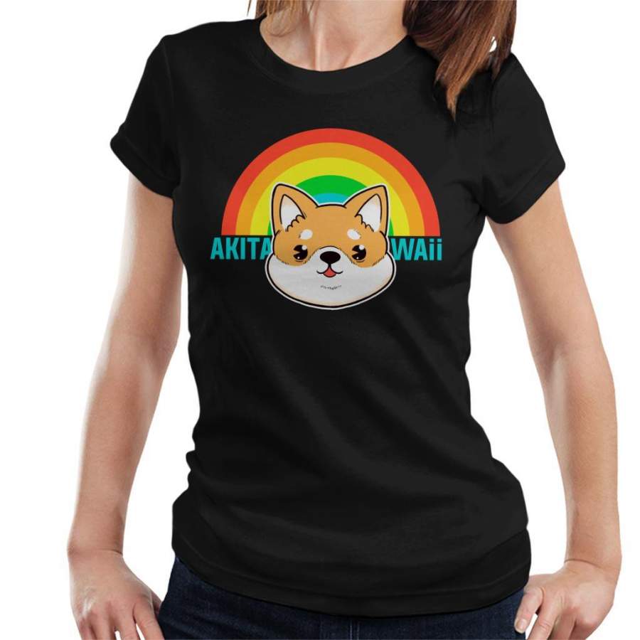 Akitawaii Hawaii Akita Rainbow Women’s T-Shirt
