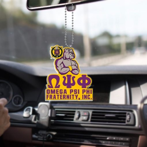 Omega Psi Phi 1911 Fraternity Inc Crest Dog Mascot Car Hanging Ornament