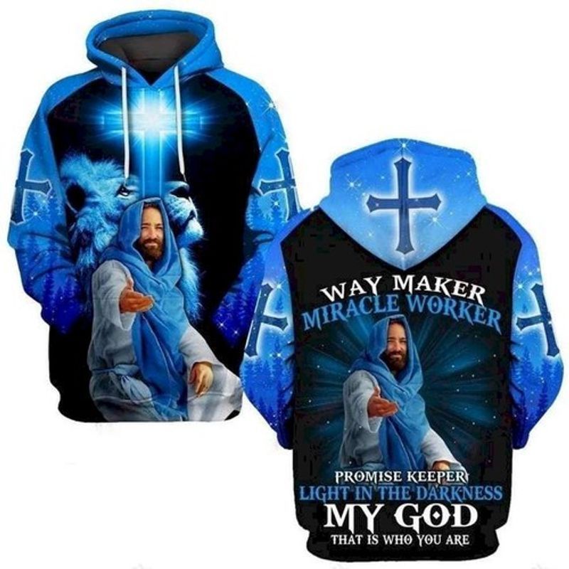 Way Mker Miracle Worker Lion Cross God All Over Printed Custom 3D Hoodie N98