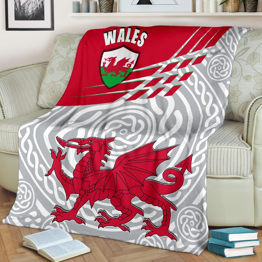 Wales Premium Blanket Welsh Cymru With Celtic Patterns