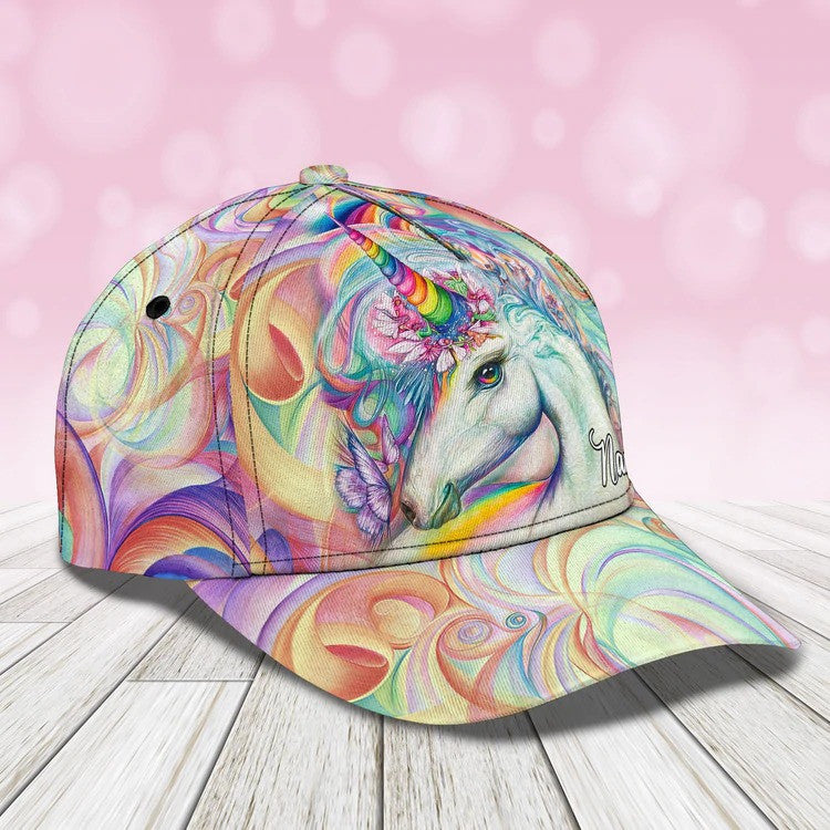 Personalized Unicorn 3D Baseball Cap For Daughter, Unicorn Hat For Her Unicorn Lovers