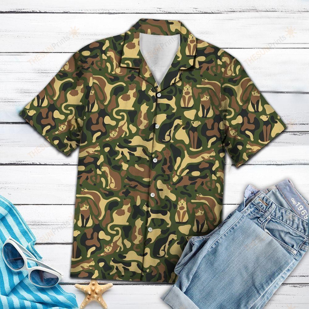 Cat Camo Hawaiian Shirt Ha1489