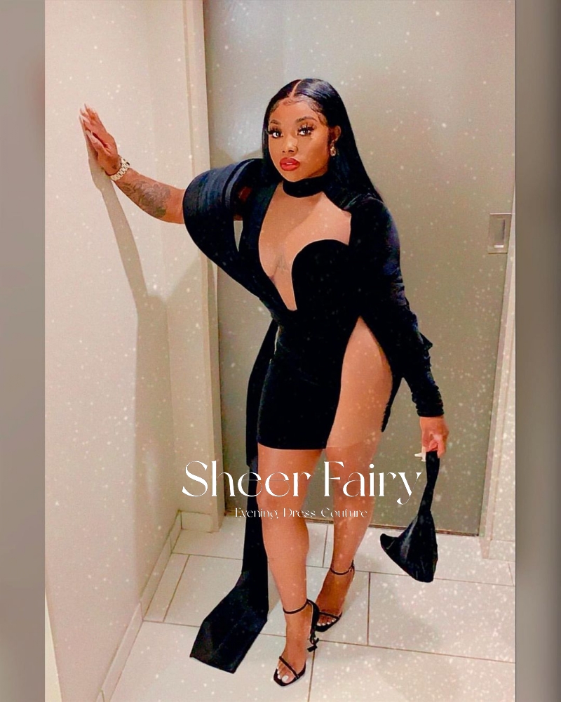 Black Girls Velvet One Shoulder Short Prom Dresses Long Sleeve Sext Mini Graduation Party Gowns White Cocktail Dress Women alx