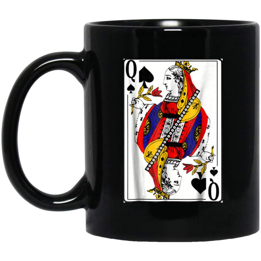 Vintage Queen Of Spades Playing Cards Design Coffee Mug