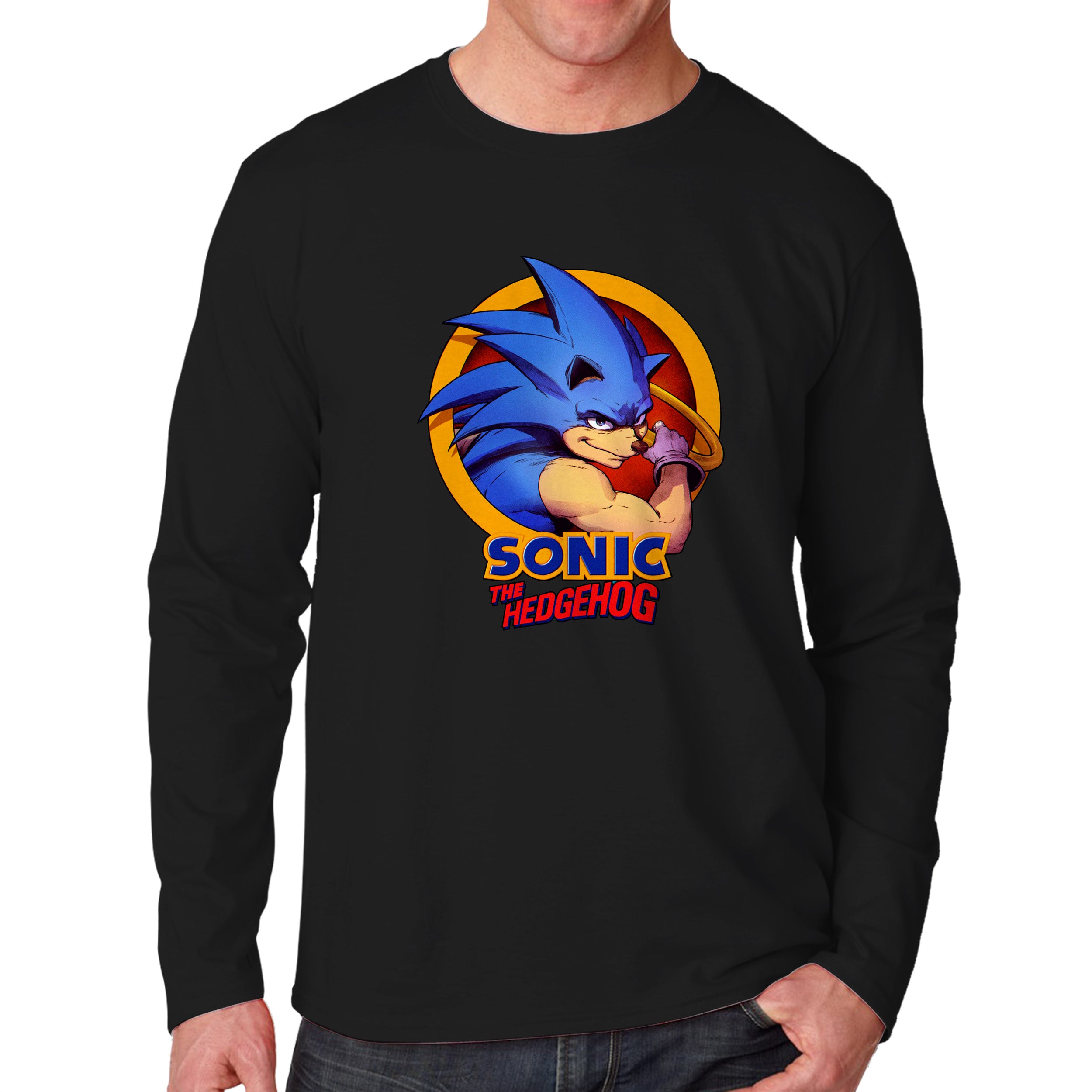 Sonic The Hedgehog Muscle Unisex Long Sleeve T-Shirt Tee