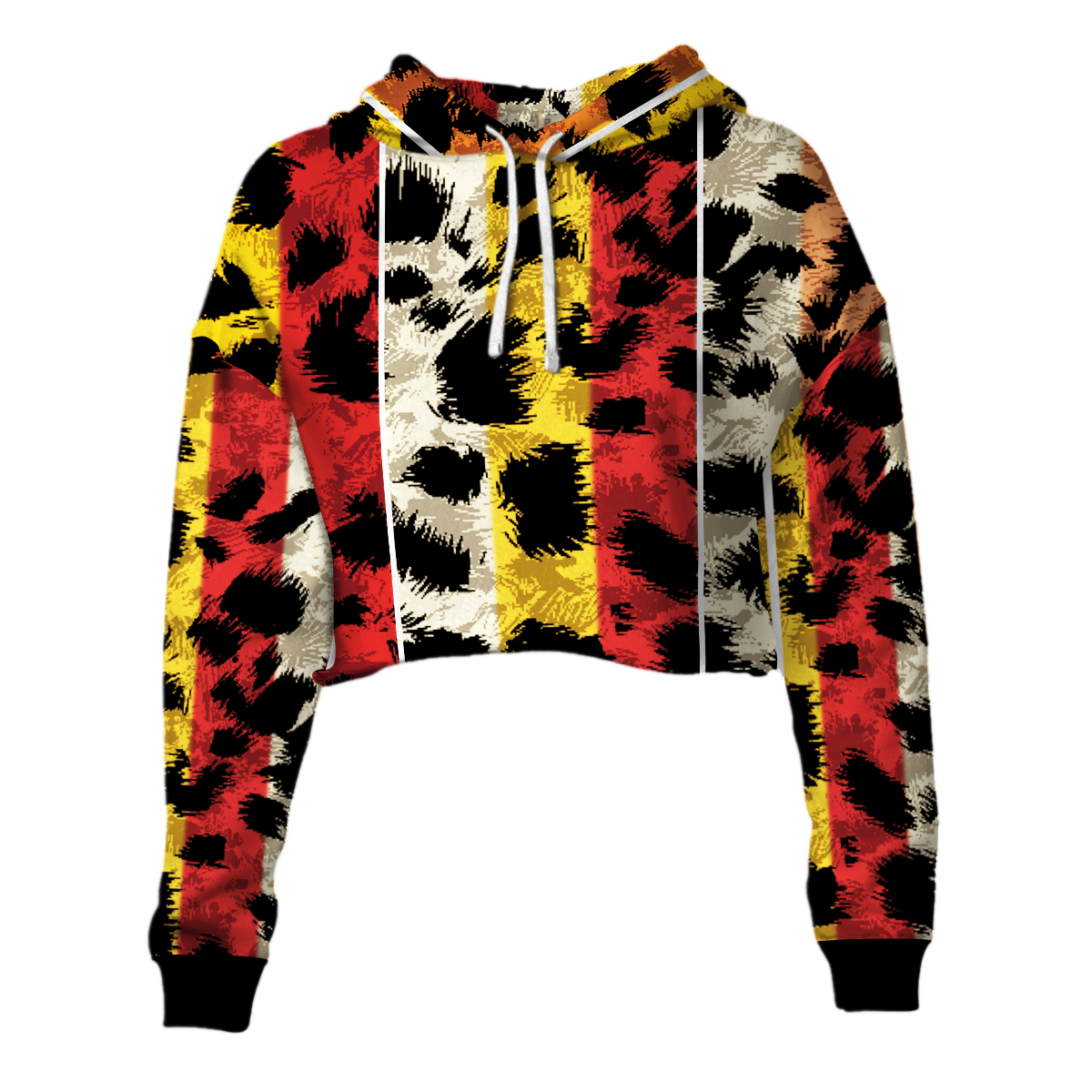 Wonder Print Hoodie – Basotho Leopard Skin 2 Croptop Hoodie