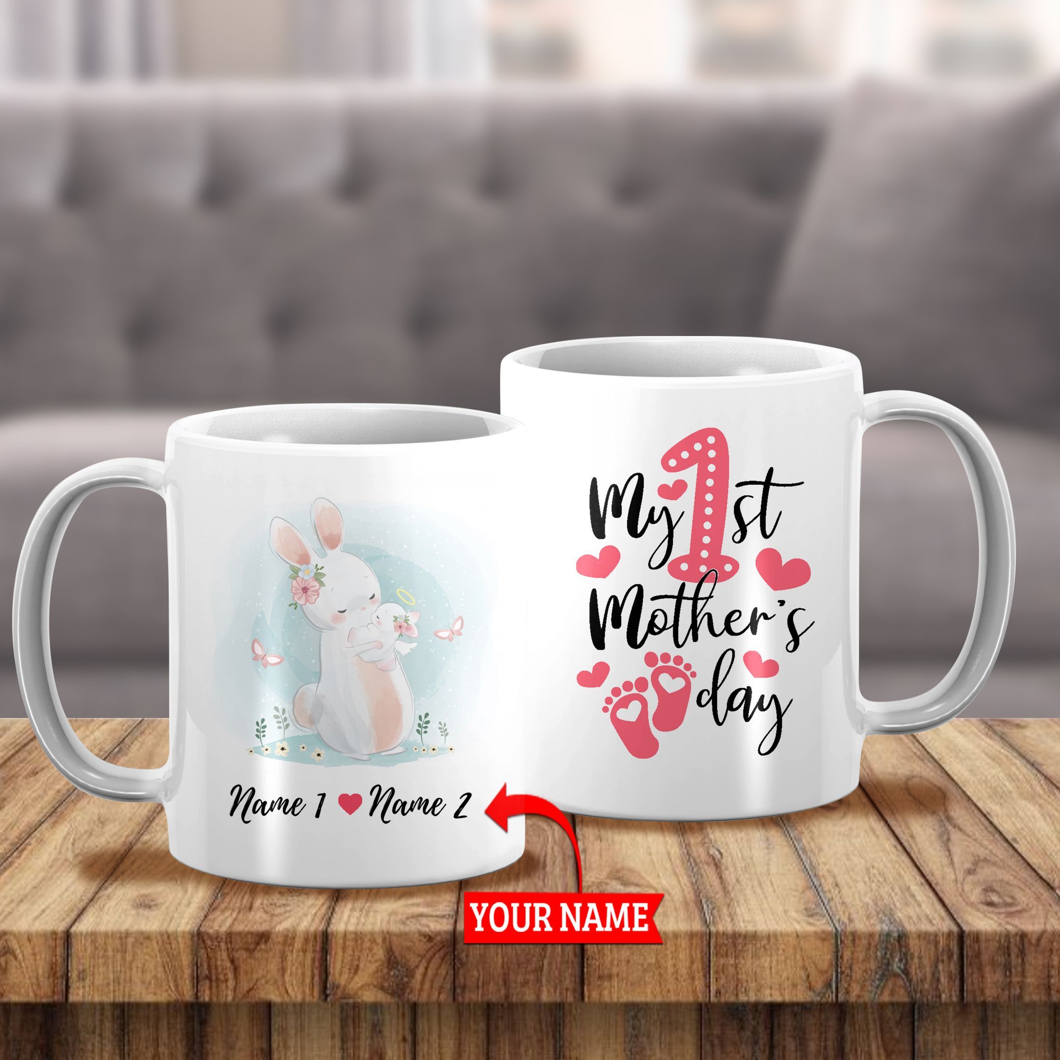 Rabbit My 1St Mother’S Day Mug Personalized