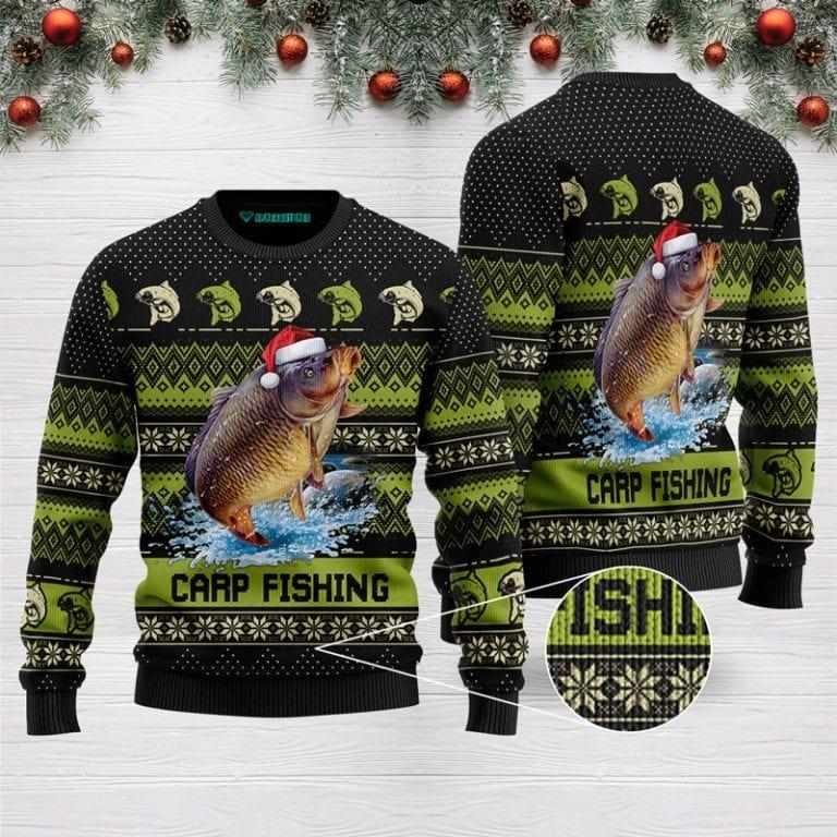 Carp Fishing For Ugly Christmas Sweater | Unisex | Full Size | Adult | Colorful | US3029