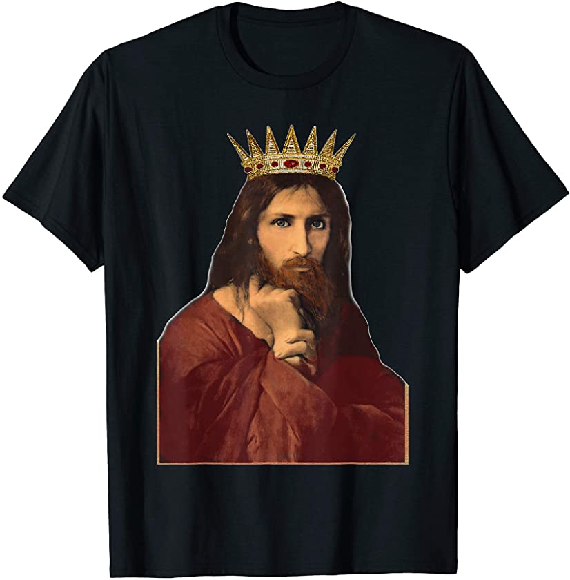 Jesus Christ Crowned King Portrait T-Shirt