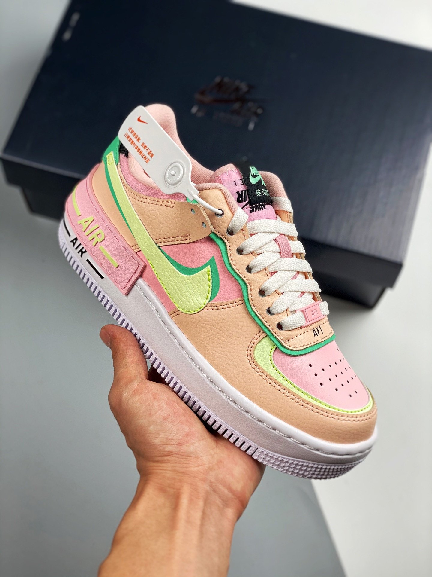 Nike Air Force 1 Shadow Arctic PunchBarely Volt-Crimson Tint 5340047