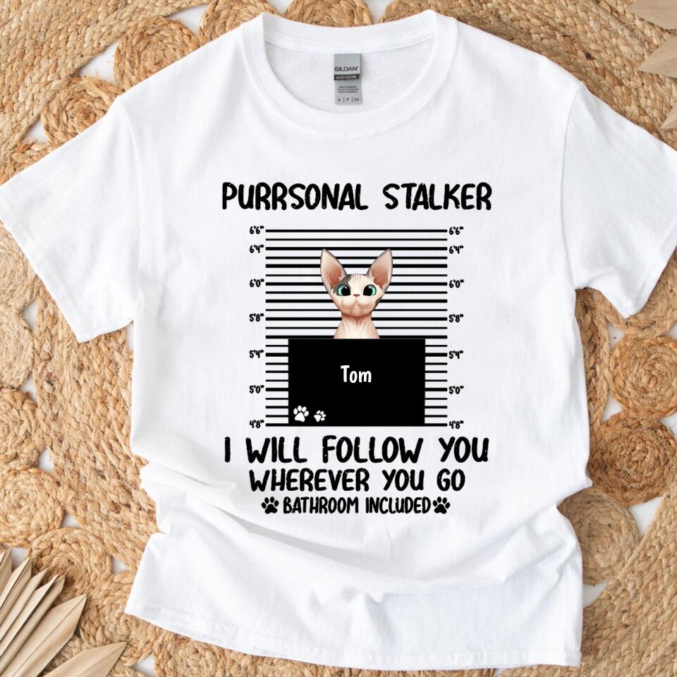 Peeking Cat Purrsonal Stalker Personalized T Shirts, Gift For Cat Lover – Trending Personalized