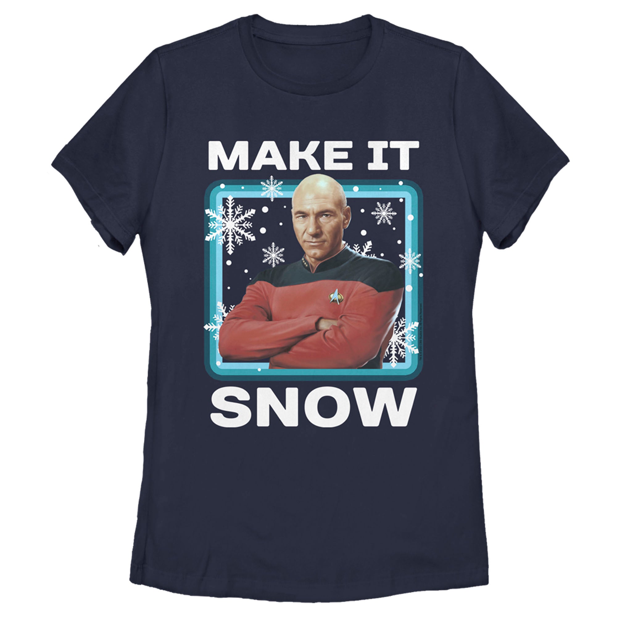 Women’S Star Trek: The Next Generation Captain Picard Make It Snow T-Shirt