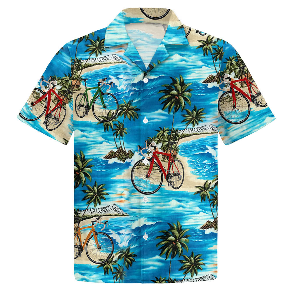 Cycling Watercolor Hawaiian Shirt