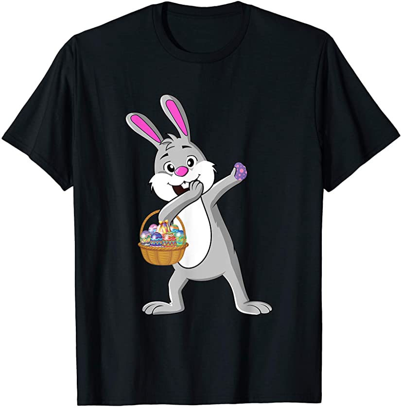 Dabbing Rabbit Shirt Cute Easter Day Eggs Dab Boys Girls T-Shirt