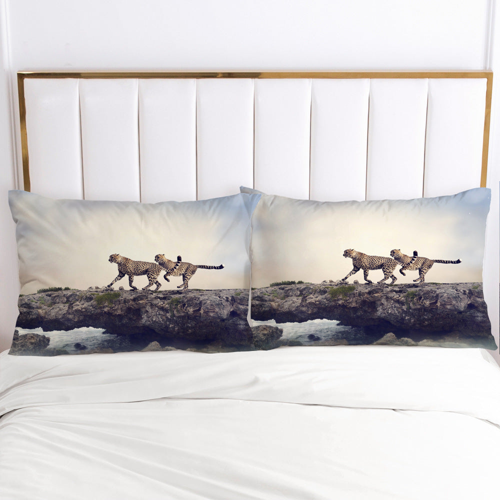 Two Leopards By The River Pillowcase