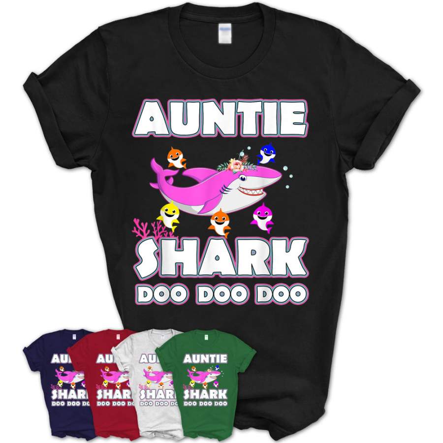 Auntie Shark T-Shirt Doo Doo Doo – Family Gift T-Shirt