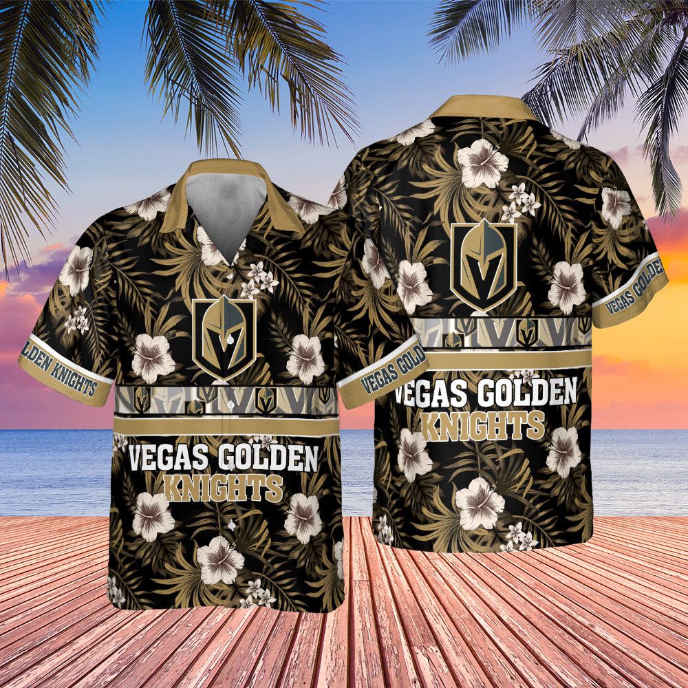 Vegas Golden Knights Hibiscus Hawaiian Shirt Edition