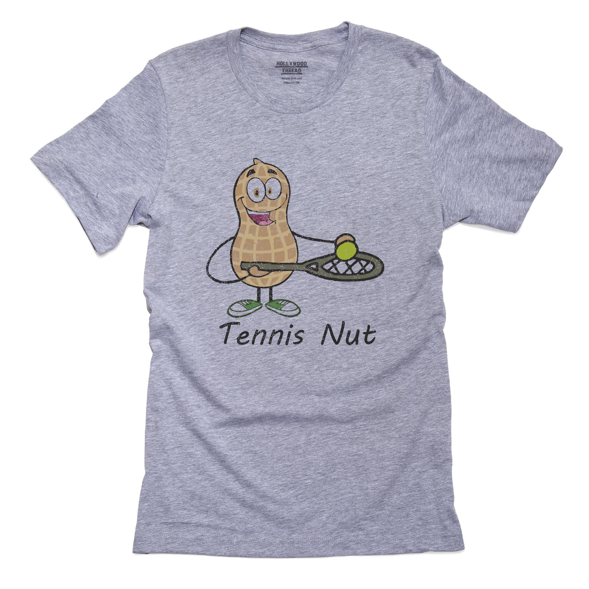 Tennis Nut Peanut Graphic Playing Tennis Hilarious T-Shirt, Framed Print, Pillow, Golf Towel