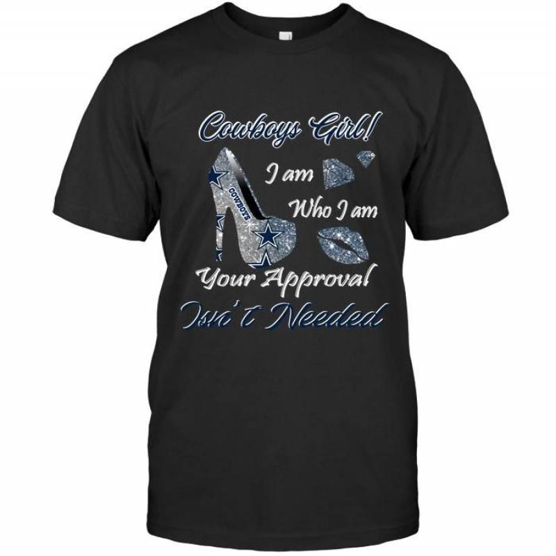 Denver Broncos Girl I Am Who I Am Your Approval Isn’T Needed High Heel Lips Diamond Glitter Pattern T Shirt – Gearpenguin.com