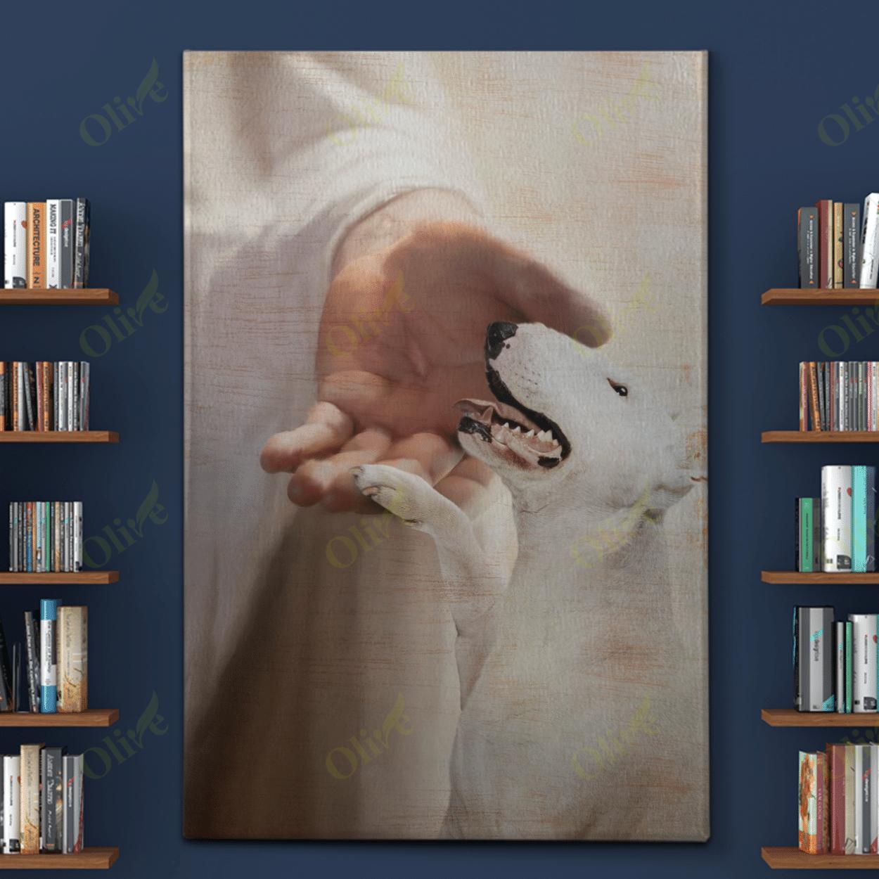 Bull Terrier – Take My Hand Canvas And Poster | Wall Decor Visual Art