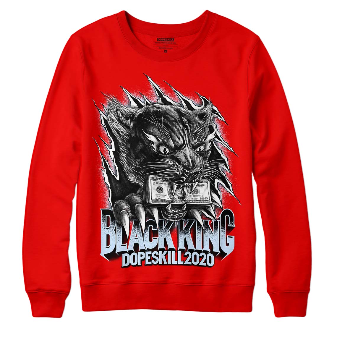 Cherry 11S Dopeskill Varsity Red Sweatshirt Black King Graphic