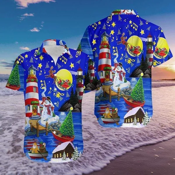 Amazing Sky In Christmas Day Santa Claus Aloha Hawaii Shirts For Men Women Ha35191