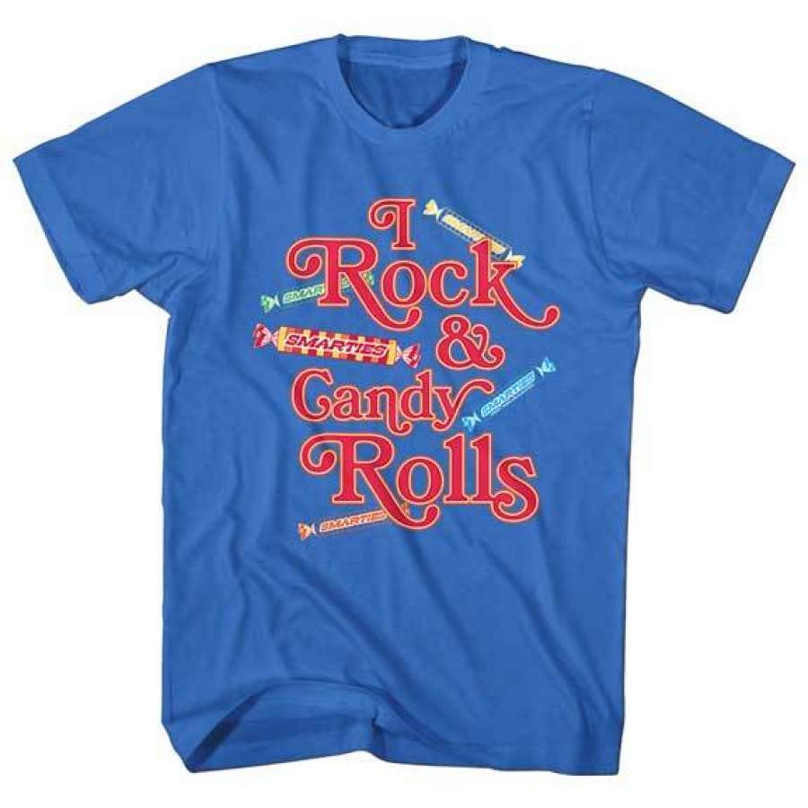 SMARTIES-I ROCK CANDY ROLLS-ROYAL ADULT Short Sleeve TShirt