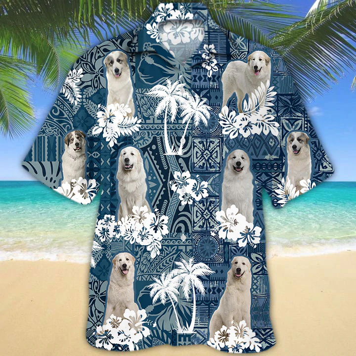 Great Pyrenees Hawaii Flower Dog Short Sleeve Hawaii Aloha Shirt For Women Ha82236