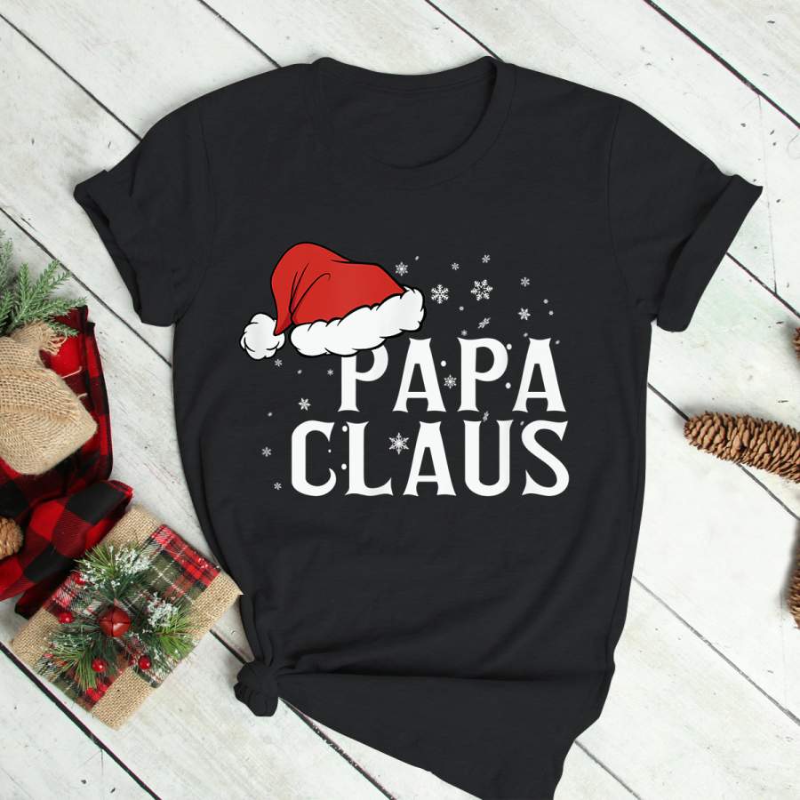 Mens Papa Claus Christmas Dad Santa Family Matching Pajamas Xmas T-Shirt