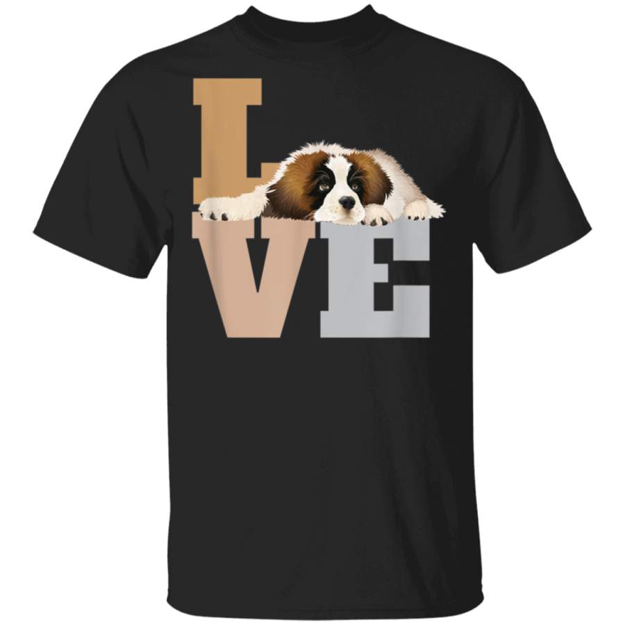 St Bernard Lazy Puppy Dog Slobbers With LOVE TShirt