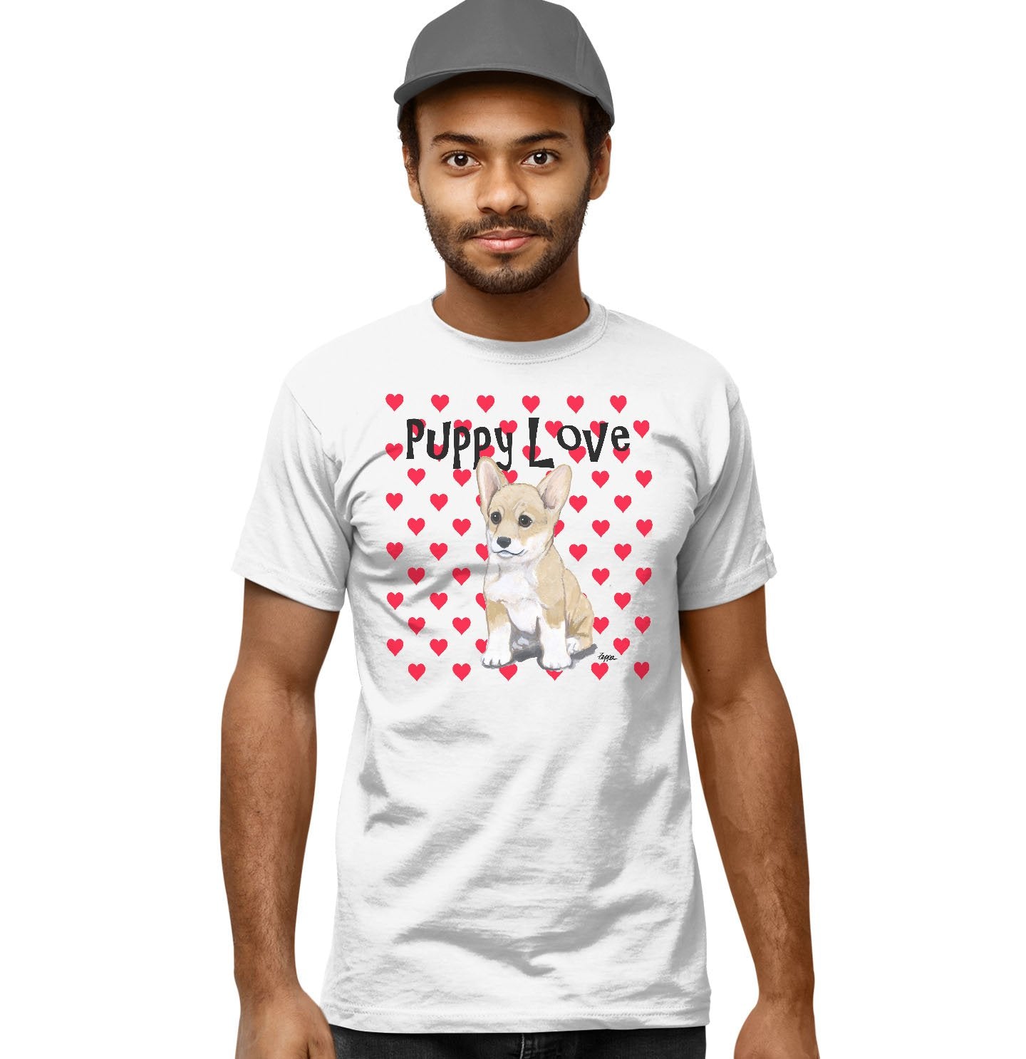 Corgi Puppy Love – Adult Unisex T-Shirt