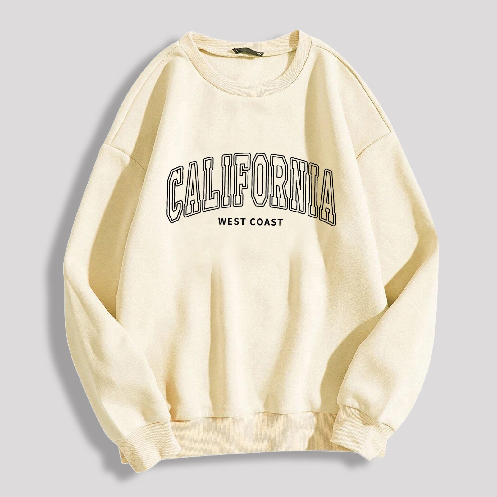 Women Oversized Sweatshirt California Letter Print O-neck Long Sleeve Vintage Pullovers Female Casual Autumn Spring Clothes 2022 alx