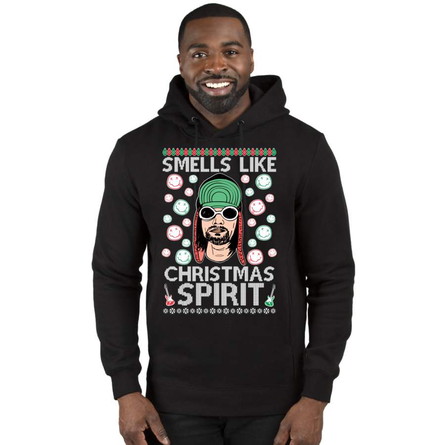 Smells Like Christmas Spirit Ugly Christmas Sweater Christmas Premium Graphic Hoodie Sweatshirt