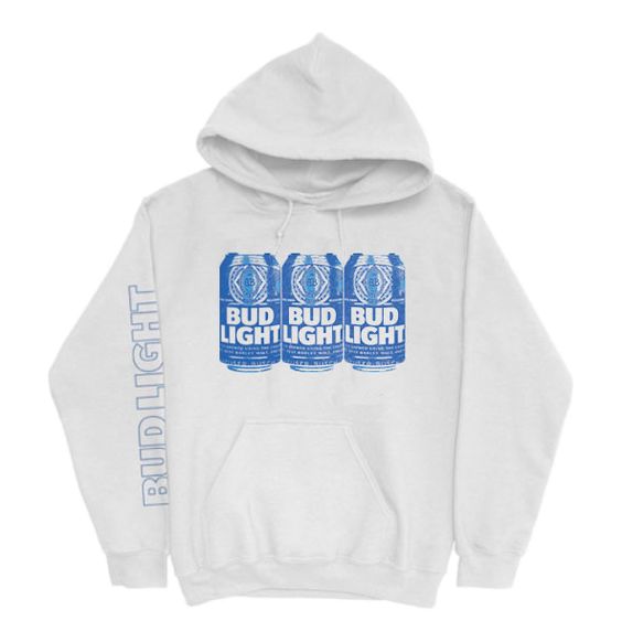 Bud Light White 3 Can Hoodie