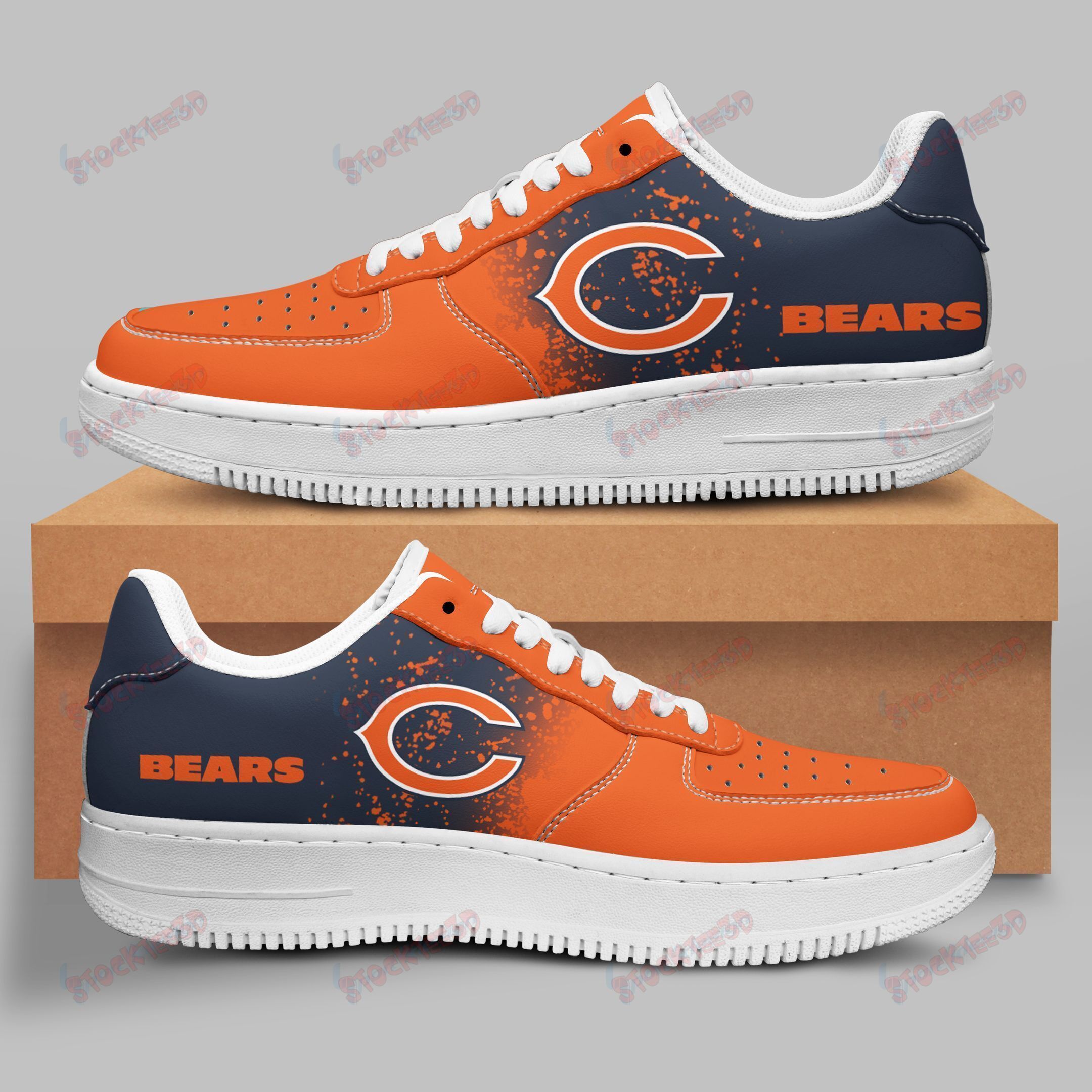 Chicago Bears White Sole Af1 Sneakers 002