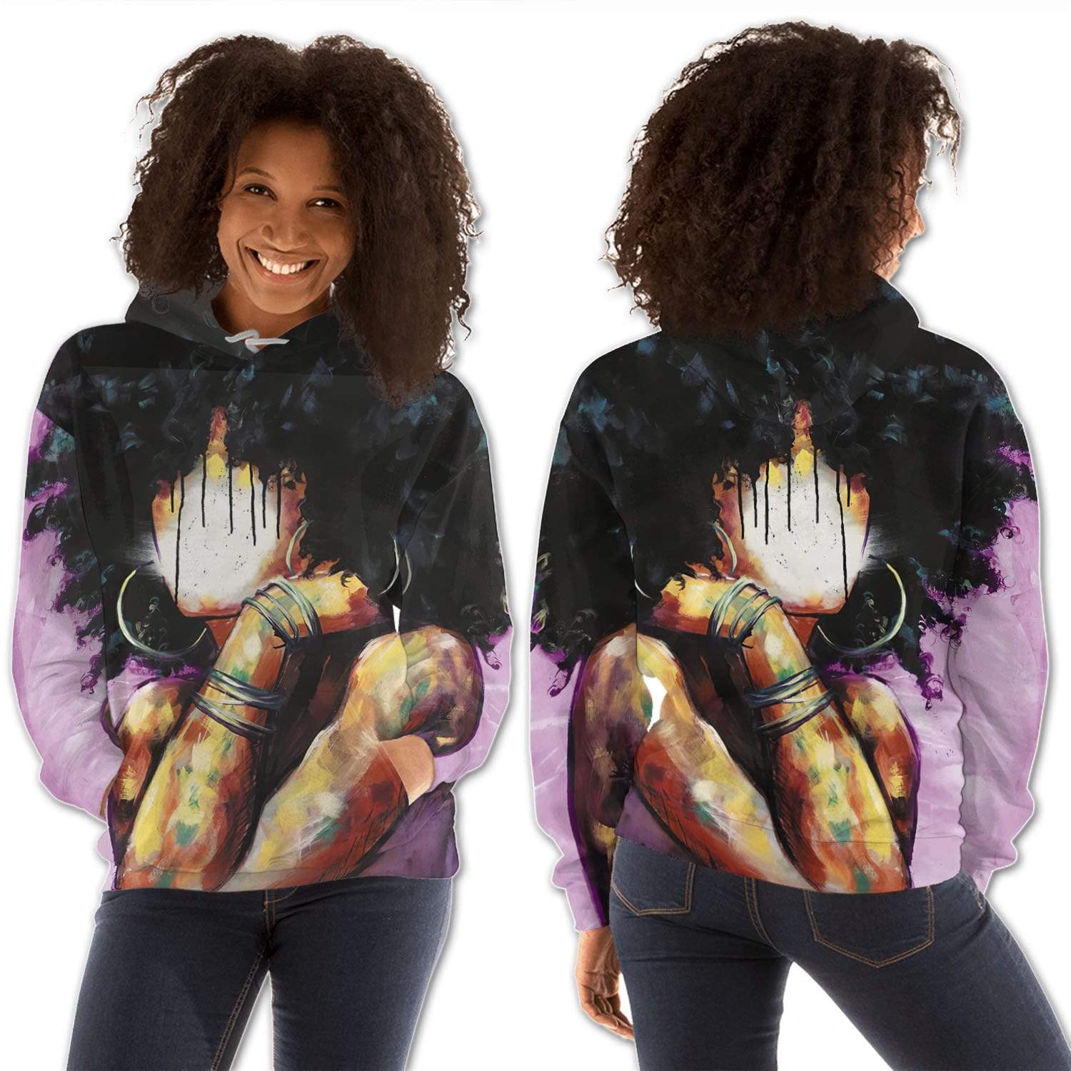 African American Hoodies Cute Afro American Woman Afrocentric Clothing