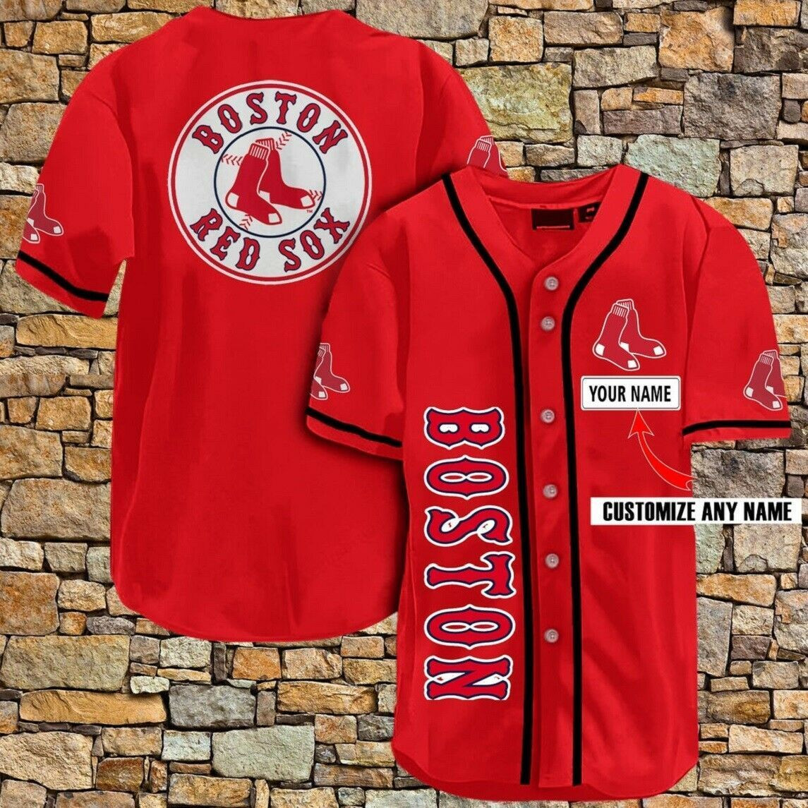 [Custom Name] Boston Red Sox All Over Print Baseball Jersey For Fans