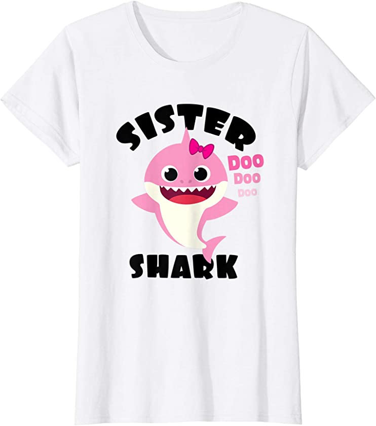 Sister Shark Gift for Girls Shark Baby Cute Matching Family T-Shirt