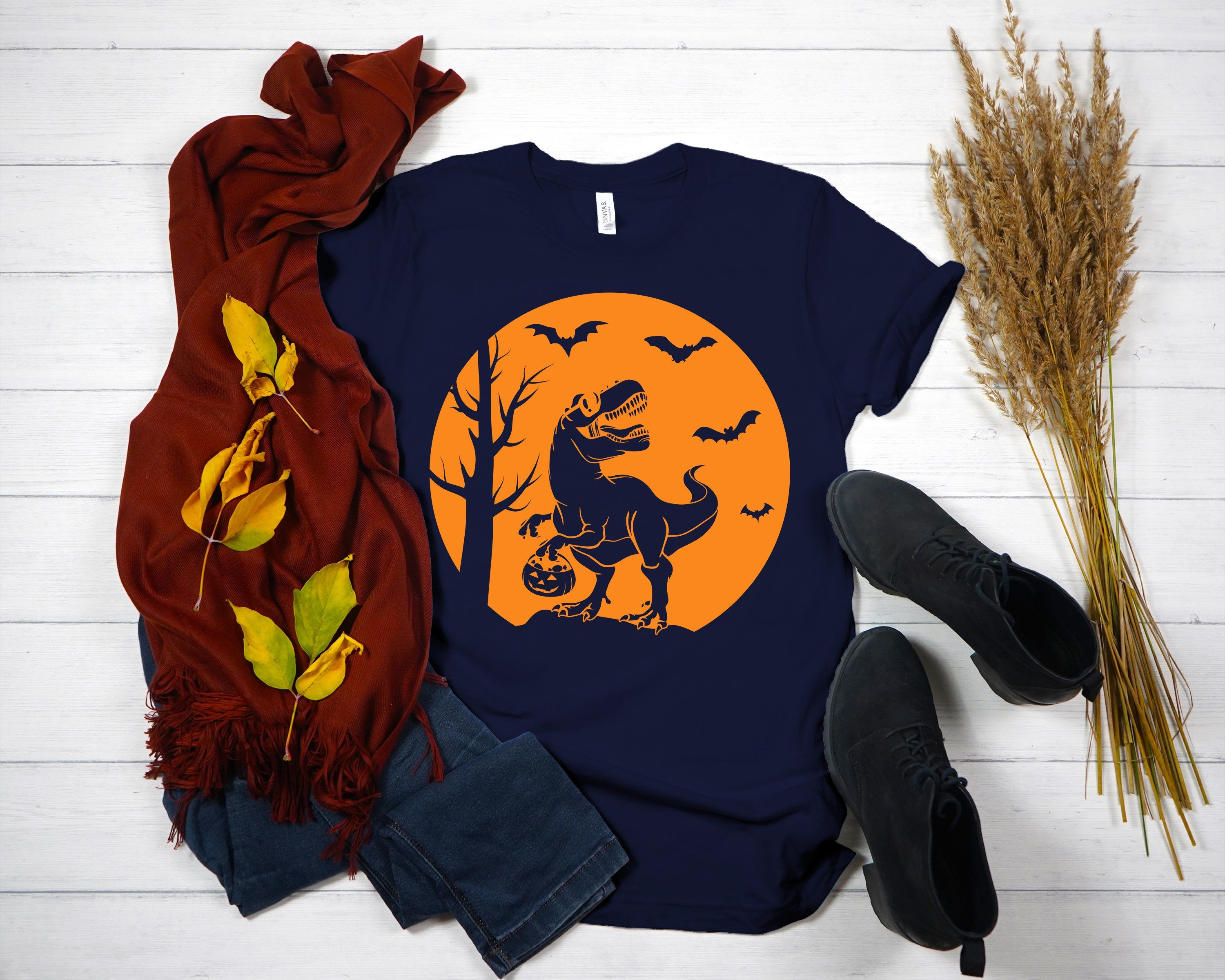 Kids Halloween Shirts, Halloween Dinosaur Family Shirts, Family Halloween Party Shirt, Mommy And Me Matching Halloween Tshirt Santacruzshirt Fashion