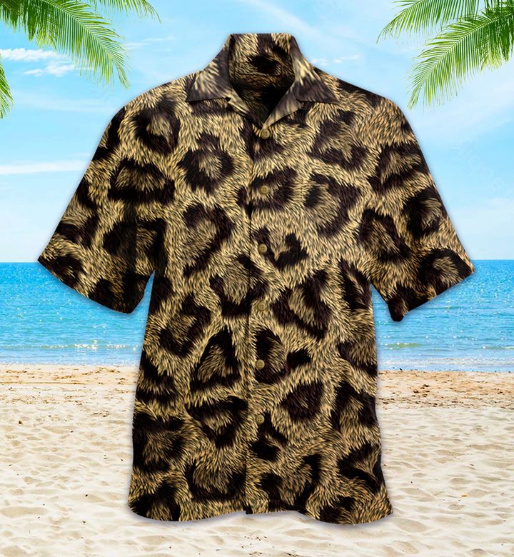 Cheetah Leopard Pattern Brown Hawaiian Shirt 3D