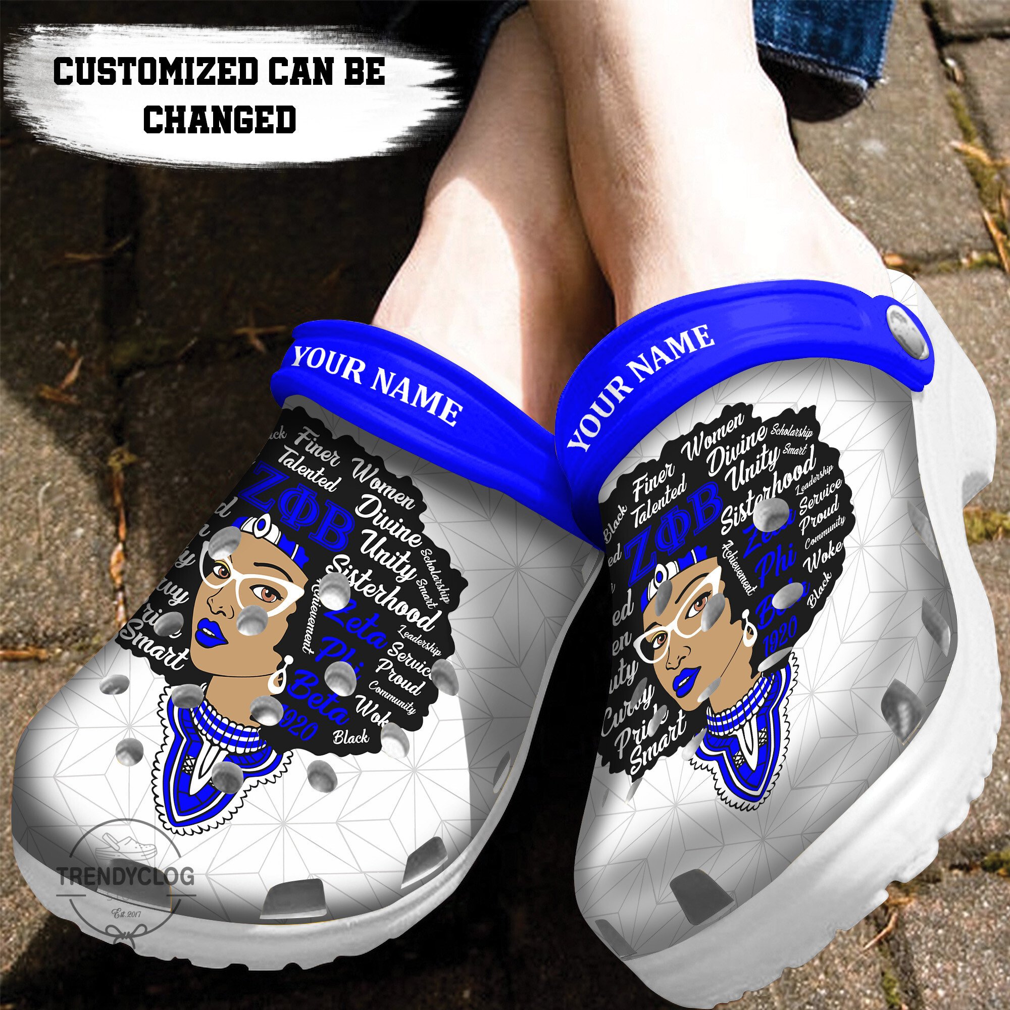 African American Crocs – Personalized Zeta Phi Beta Queen Clog Shoes ...