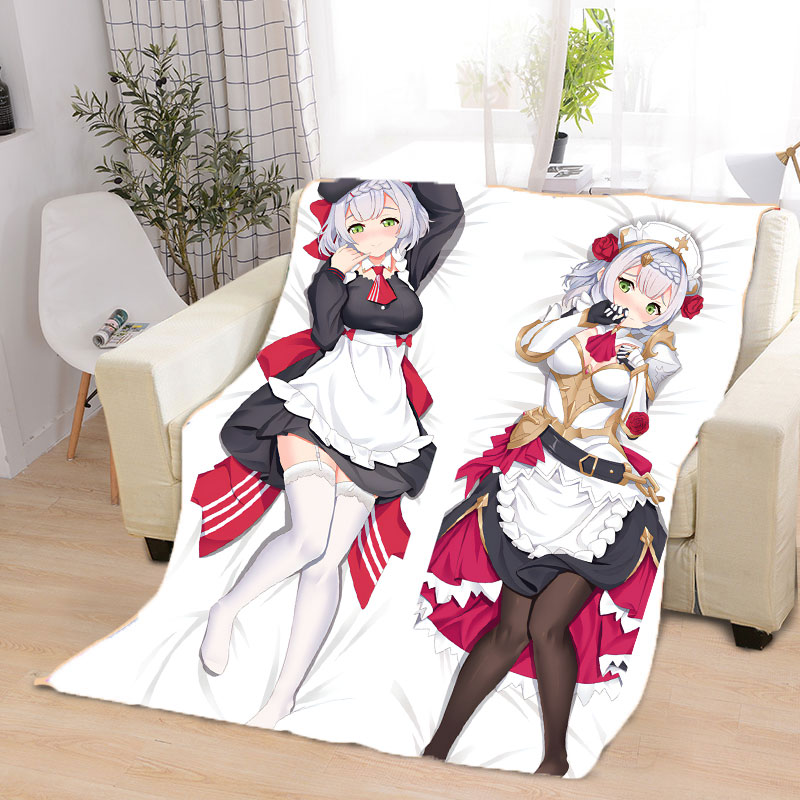 Anime Genshin Impact Blanket Noelle Cute Blanket Plush Sofa Blanket Adult Children Cartoon Custom 1.1kg Fleece Throw Blanket alx