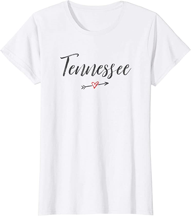 Womens Tennessee T-Shirt Vintage Womens I Love (Heart) TN Tee