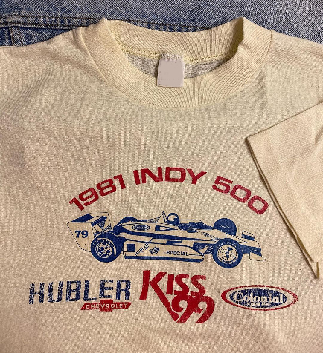 1981 Indy 500 Kiss 99 Vintage Racing Tee Shirt Outfits